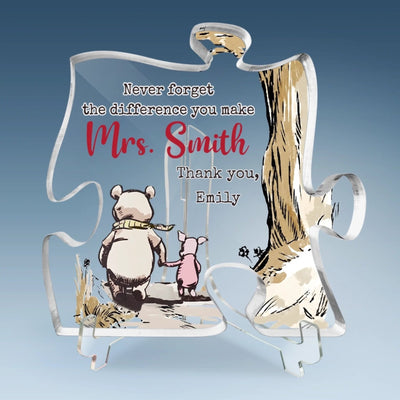 Custom Puzzle Shaped Acrylic Plaque - Personalized Graduation Gifts For Teachers - You Helped Me Grow