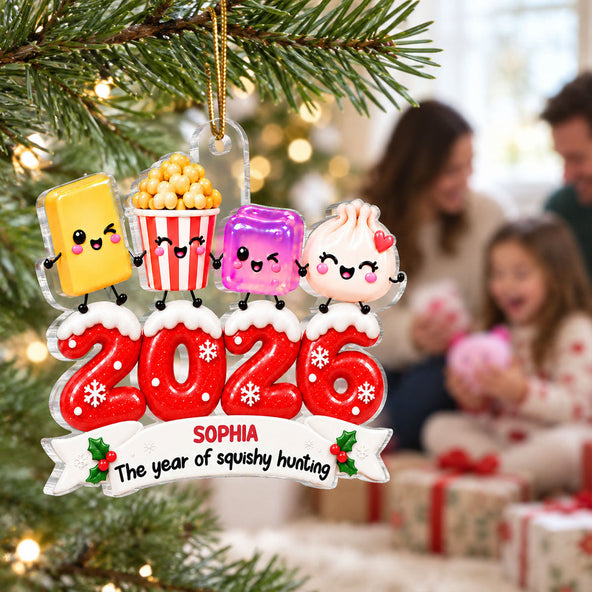 The Year I Did A Lot Of Squishy Hunting 2D Flat - Personalized Acrylic Ornament - Squishy Lover Christmas Keepsake 2026