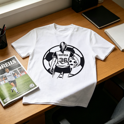 Personalized Soccer Player T-Shirt, Customizable for Boys, Girls & Adults, Perfect Family Gift for Soccer Fans
