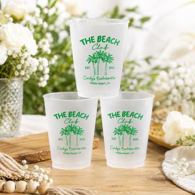 Beach Bachelorette Party Summer Vibe - Personalized Frosted Cups