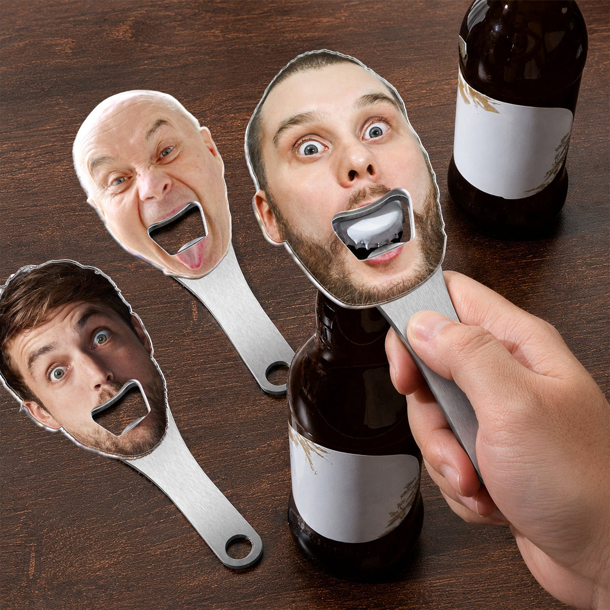 Funny Custom Face Photo Decor Bar Party With Magnet - Wedding, Bachelor - Personalized Bottle Opener