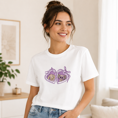 Vintage Locket Pet Portrait Sweatshirt – Personalized Dog & Cat Photo Crewneck with Coquette Bow