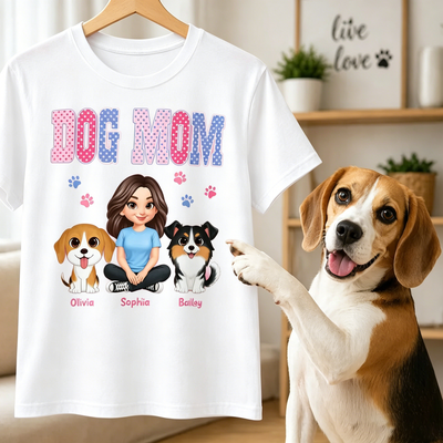 Trending Polka Dot Pattern Spring Summer Vibe Dog Mom - Personalized Shirt - Mother's Day Gift For Dog Mom