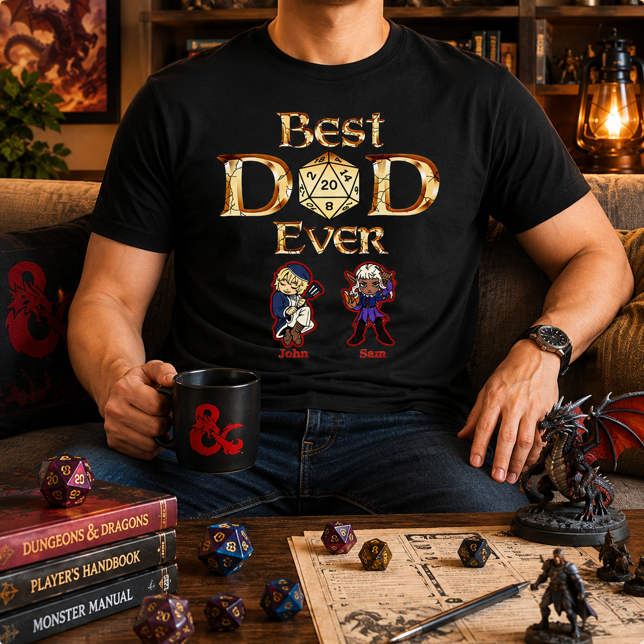 Dungeons Dad Custom Name Shirt - Funny Father’s Day Gift For Dad, Grandpa