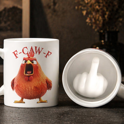 F-Caw-F - Funny 3D Middle Finger Inside Mug Gift For Coworkers, Friends - Personalized Mug