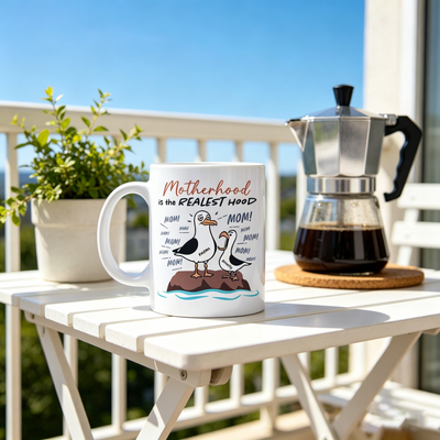 Personalized Overstimulated Moms Club Seagull Mug - Funny Mom Life Coffee Cup - Humorous Mother's Day Gift