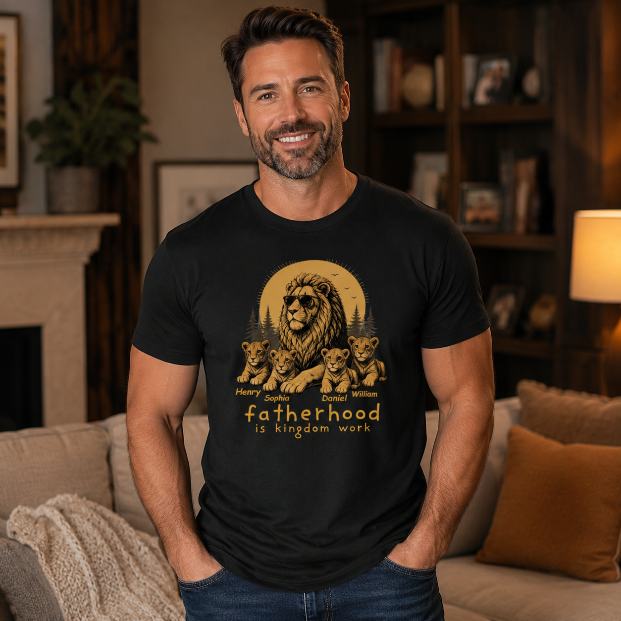 Fatherhood Is Kingdom Work Personalized Shirt - Father's Day Gift for Dad, Husband