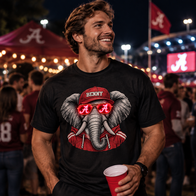LED Glow Elephant T-Shirt & Sweatshirt – Light Up Glasses Design, Birthday Gift for Elephant Lovers