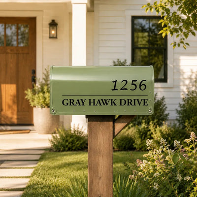 Personalized Mailbox Address Decal – Custom House Number and Street Name Vinyl Sticker Gift