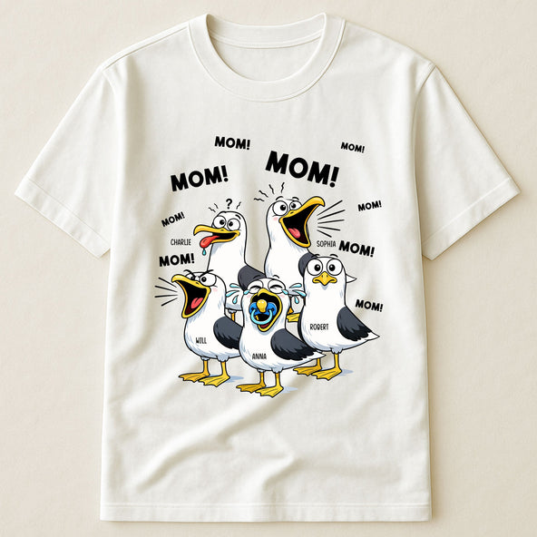 Mother's Day Gifts, Funny Mommy Shirt - Mom Mom Mom Seagull - Personalized Shirt