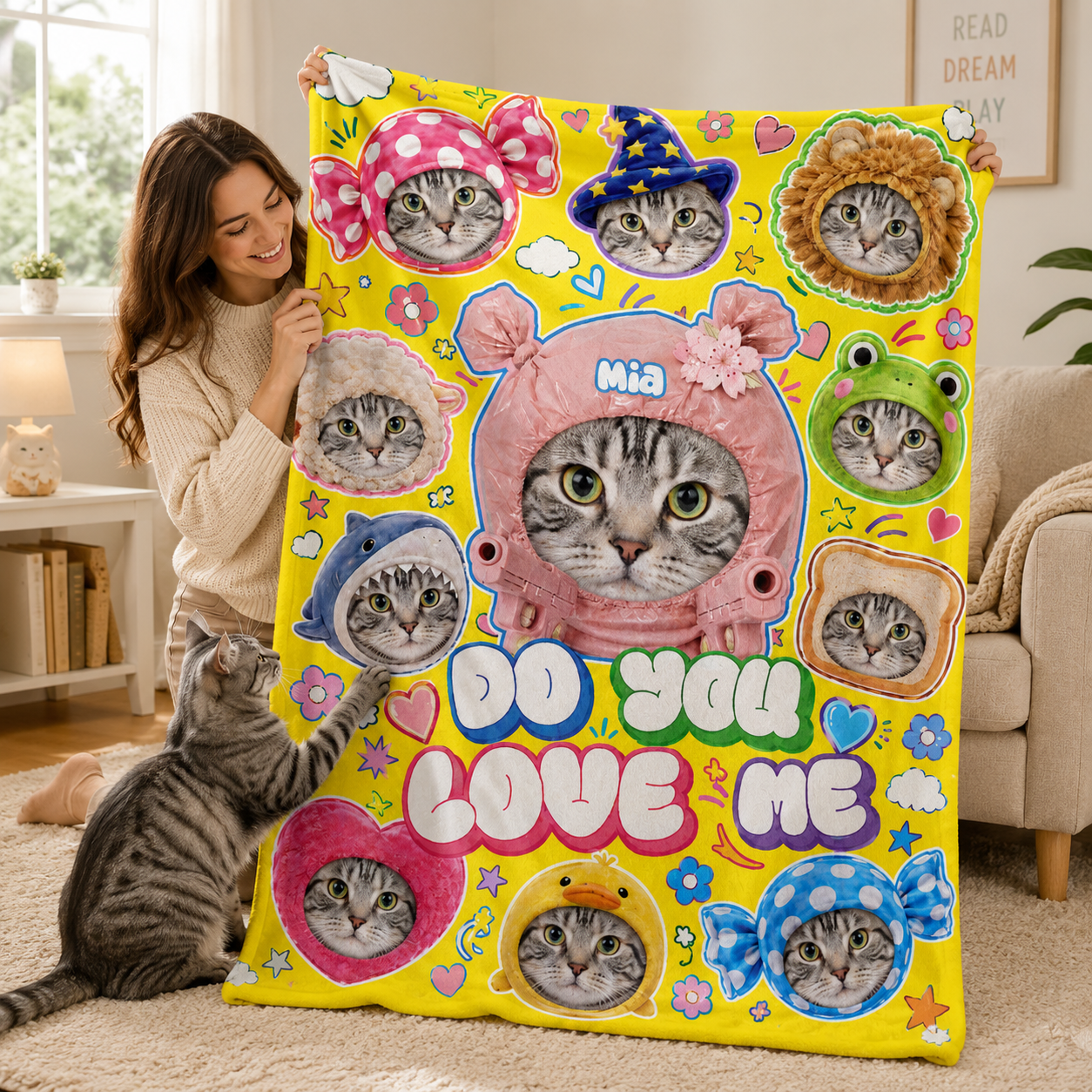 Personalized Pet Photo Blanket – Custom Funny Costume Portrait, Christmas & Birthday Gift for Pet Lovers