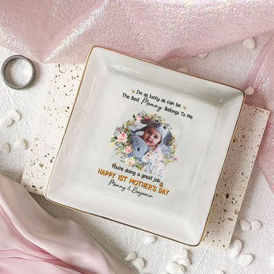 I'm As Lucky As Can Be The Best Mommy Belongs To Me - Personalized Jewelry Dish