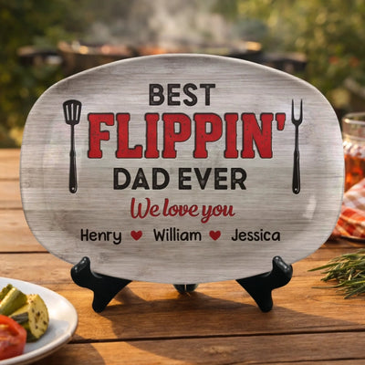 Custom Platter - Personalized Father's Day Birthday Gifts For Dad, Grandpa - Smoke Meat Enjoy Lifeustom Platter - Personalized Father's Day Birthday Gifts For Dad, Grandpa - Dad Serves Love Daily