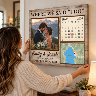 Custom Engagement Keepsake Poster, Where She Said Yes Map & Date Wall Decor, Personalized Wedding Proposal Gift for Couples