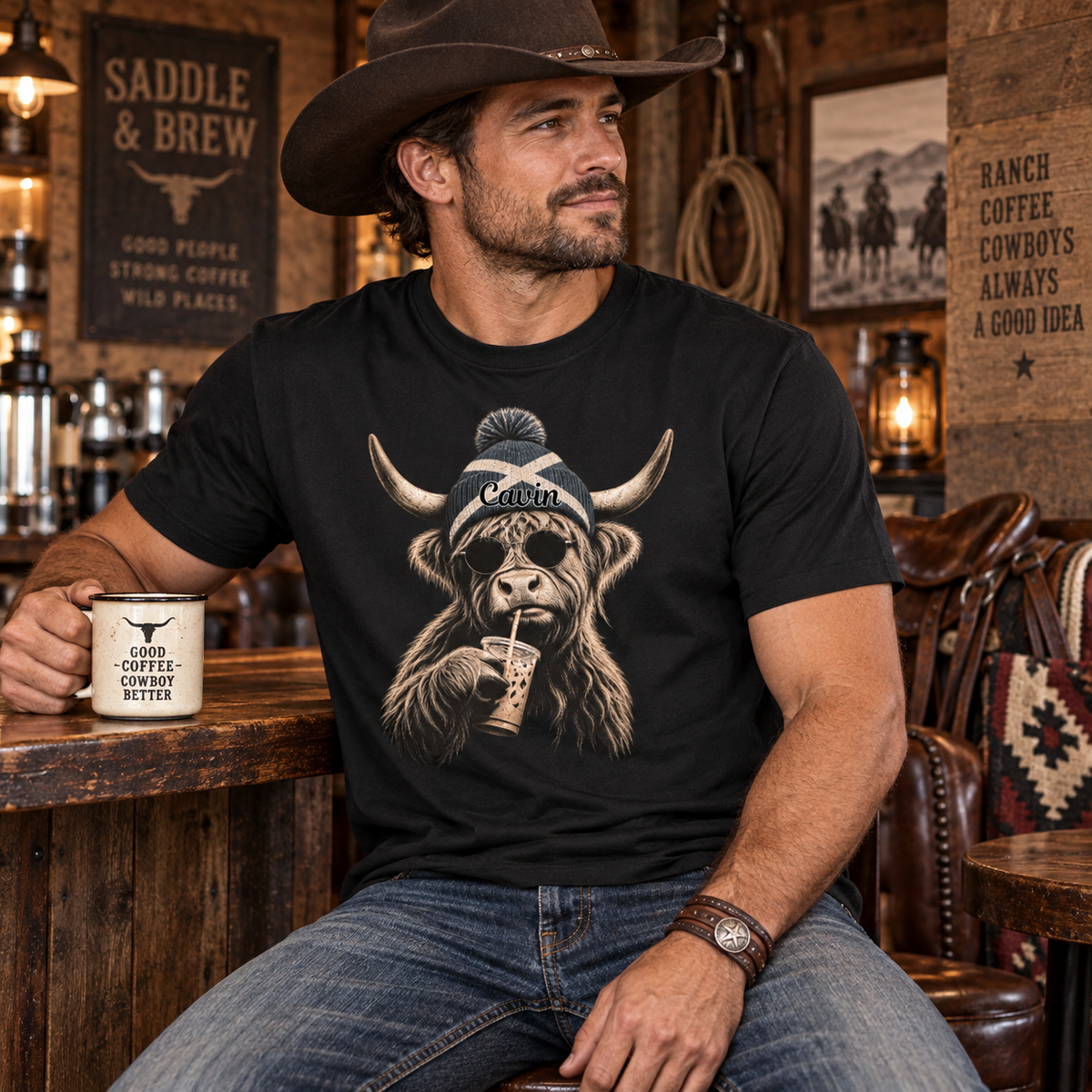 Highland Cow Apparel, Scottish Cattle T‑Shirt Sweatshirt Hoodie, Scotland Highlands Heritage Travel Souvenir Gift, Vintage Celtic Farm Rustic Top for Highland Cow Lovers