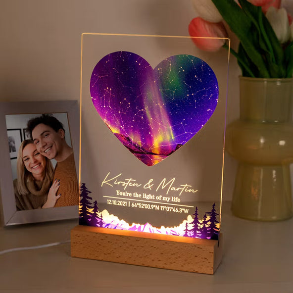 The Night Our Story Began - Personalized Date Text - LED Night Light - Valentine's Day Gift for Couple