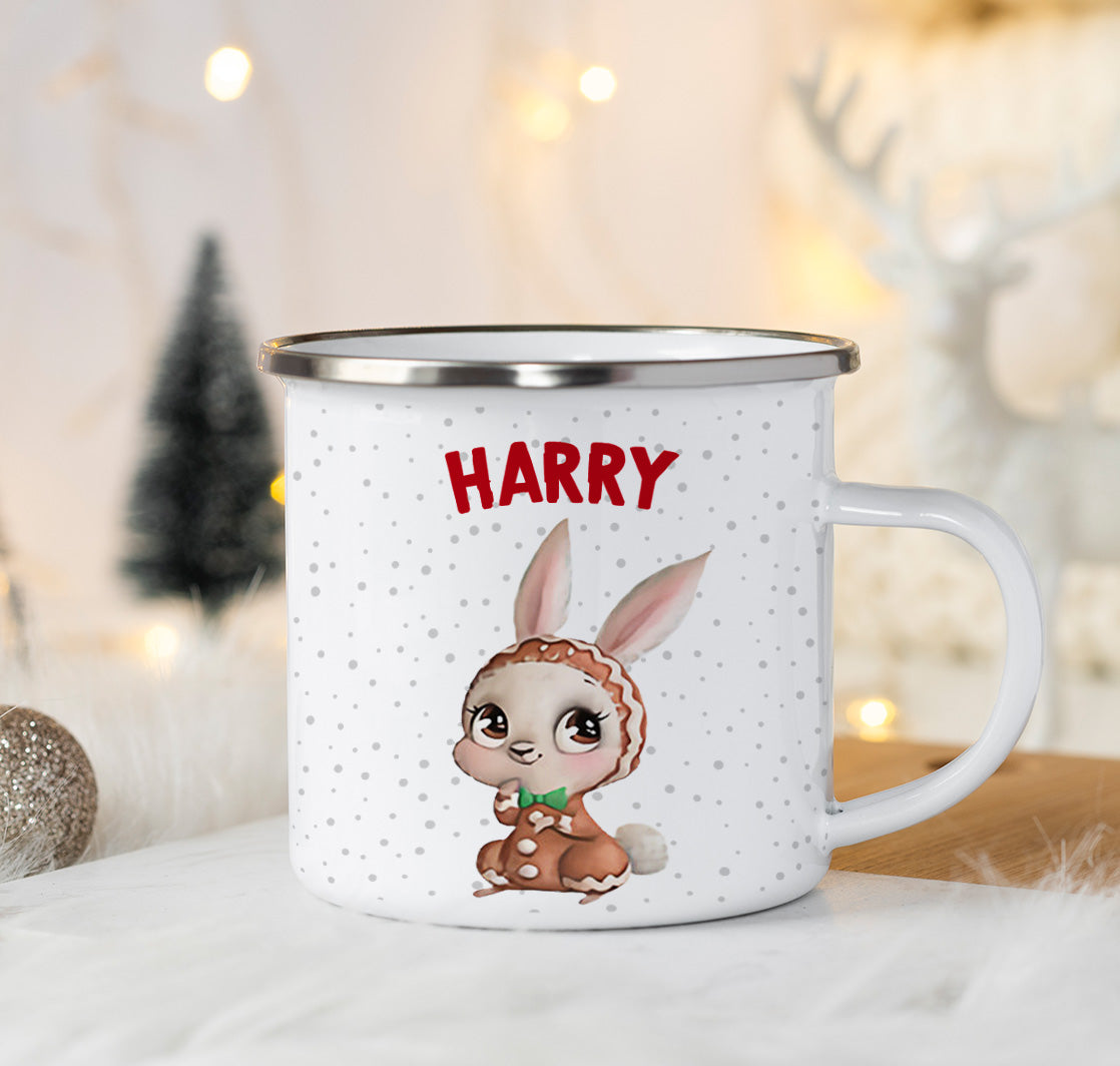 Hot Chocolate Mug - Personalized Enamel Mug Christmas Gift For Kids