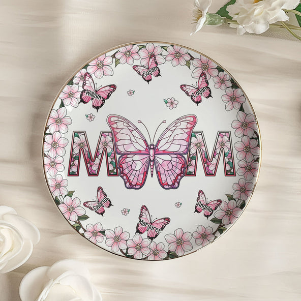 Mom Gifts Stained Glass Style - Personalized Jewelry Dish