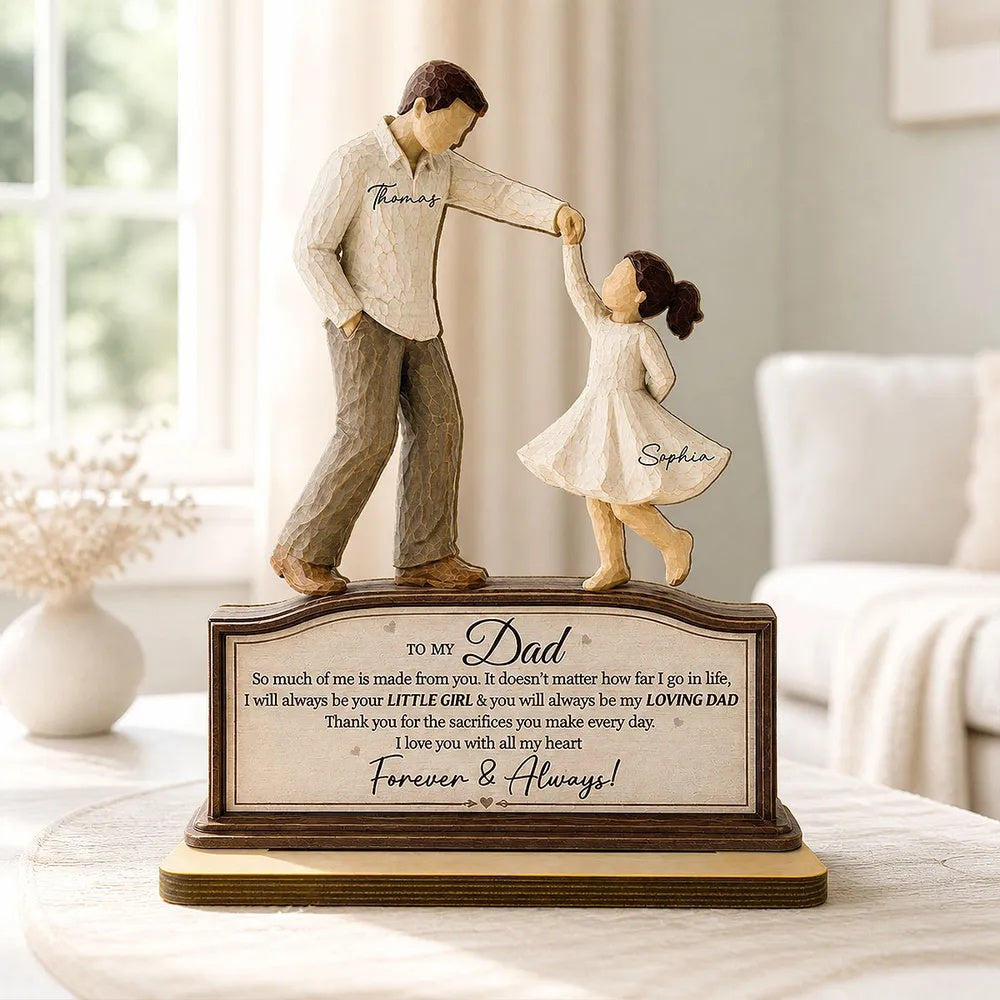 Will Always Be Your Little Girl Father & Daughter Dancing - Personalized 2-Layered Wooden Plaque - Sentimental Father's Day Gift From Daughter