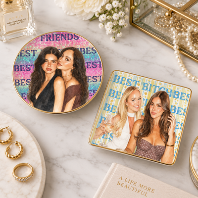 Custom Photo Besties Jewelry Dish Personalized Birthday Gift for Best Friends