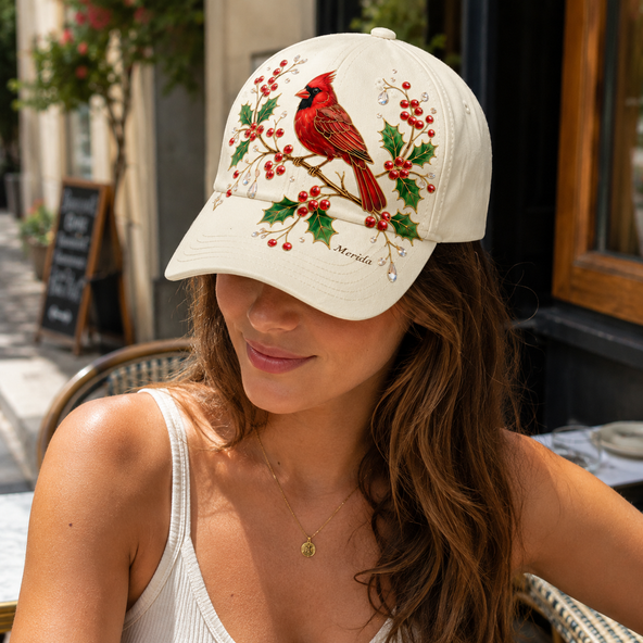 Custom Name Floral Baseball Cap, Garden Morning Cap, Wildlife Flower Pattern Adjustable Casual Sun Hat Gift For Women & Nature Lovers