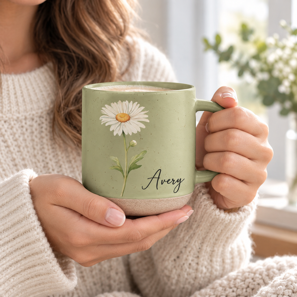 Custom Birth Month Flower With Name Keepsake Mug, Unique Birthday Present For Women, Friends Sister Coworker - Personalized Mug