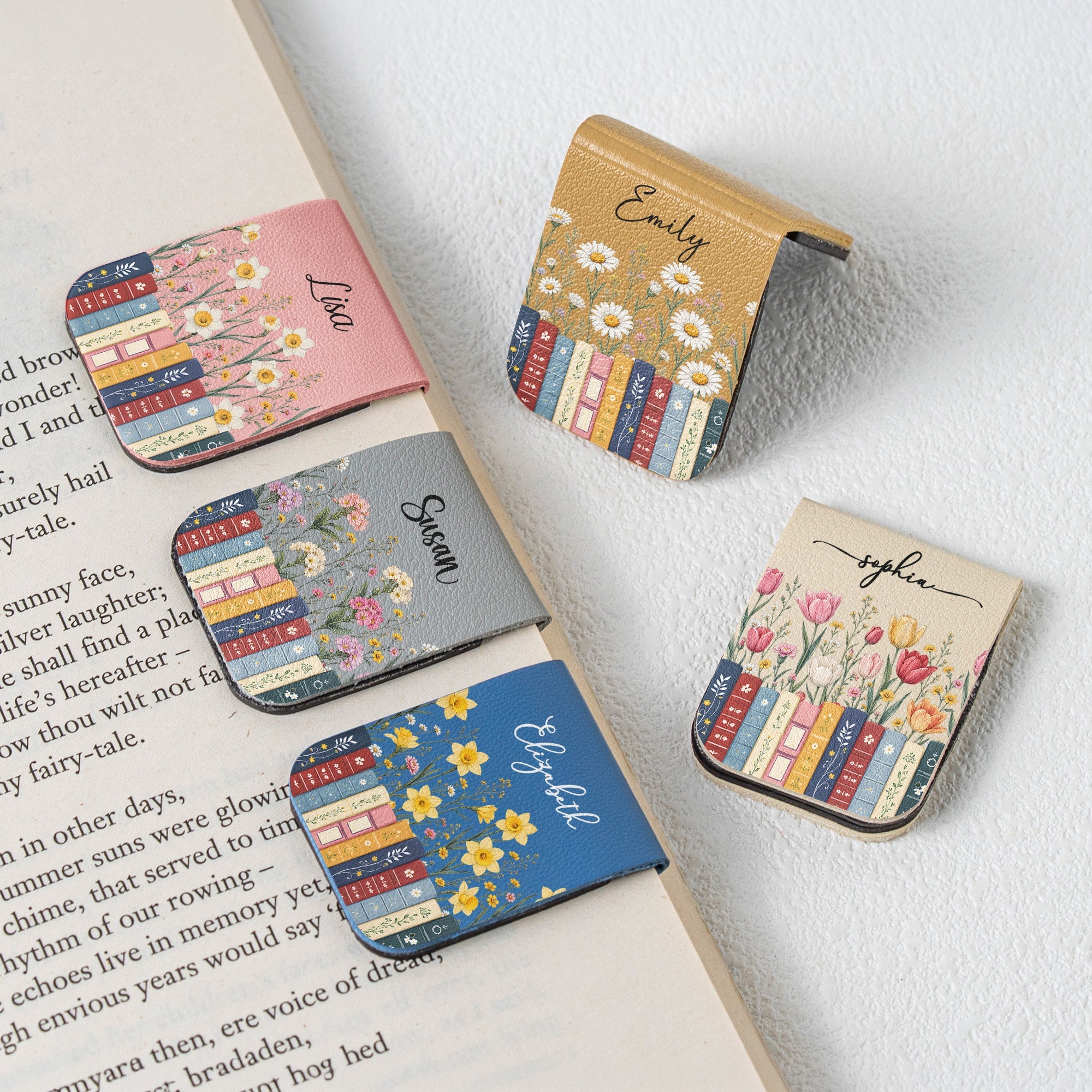 Custom Birth Flower & Name For Book Lovers - Personalized Bookmark