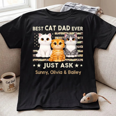 Best Cat Dad Ever Trendy Camouflage Pattern - Personalized Shirt - Father's Day Gift For Cat Dad, Cat Lovers