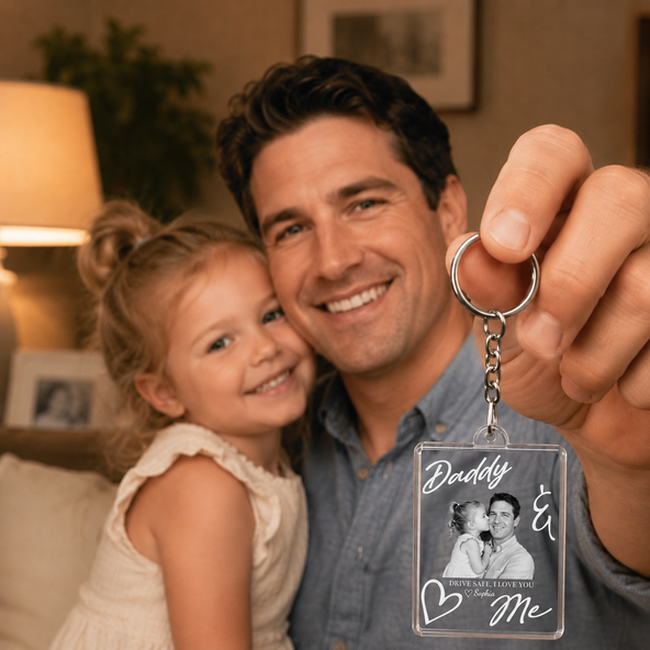 Father's Day Gifts, Drive Safe Daddy I Love You Father's Day Gift For Husband, Dad -Personalized Acrylic Keychain