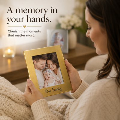 Personalized Engraved Name Hollow Aluminum Photo Stand Frame, Ins‑Style 3‑Inch Holder for Instax Mini & ID Photo, Tabletop Decor Gift For Family Kids 