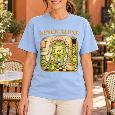 Never Alone Retro Frog - Personalized Shirt - Funny Mother's Day Gift for Mom, Wife, Mom Humor
