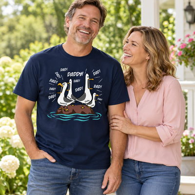 Seagull Dad! Dad! Dad! Custom Kid Name - Personalized Shirt - Funny Father's Day Gift For Dad, Husband