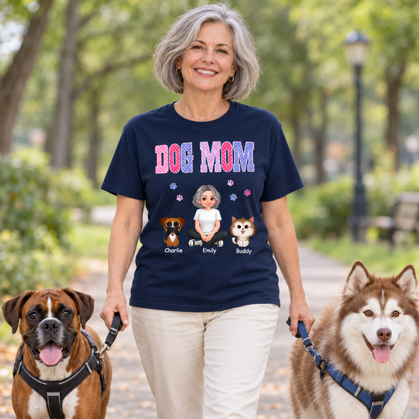 Trending Polka Dot Pattern Spring Summer Vibe Dog Mom - Personalized Shirt - Mother's Day Gift For Dog Mom