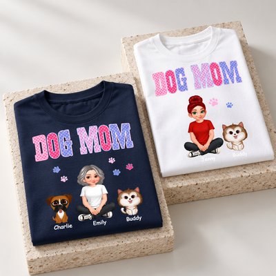 Trending Polka Dot Pattern Spring Summer Vibe Dog Mom - Personalized Shirt - Mother's Day Gift For Dog Mom