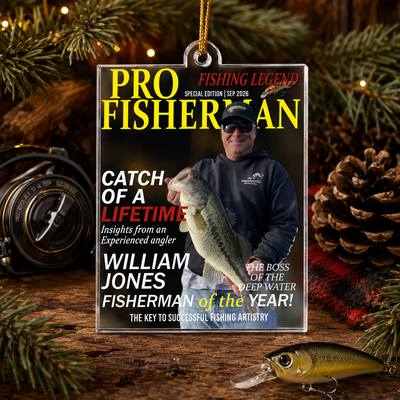 Fisherman Of The Year! - Personalized Acrylic Photo Ornament