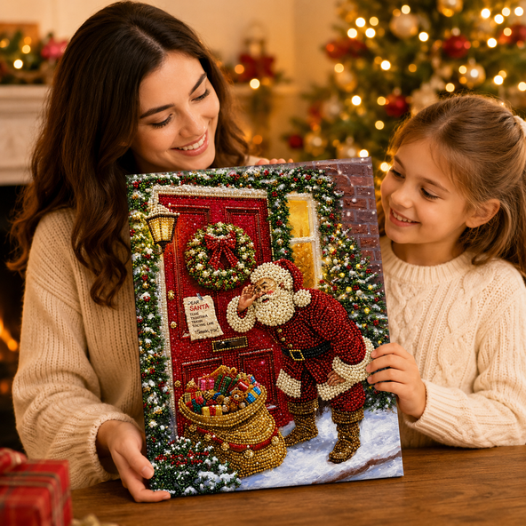 3D Pearl Art DIY Kit – Festive Pearl Canvas Wall Decor for Holiday Home Decor & Gifts for Families and Craft Lovers