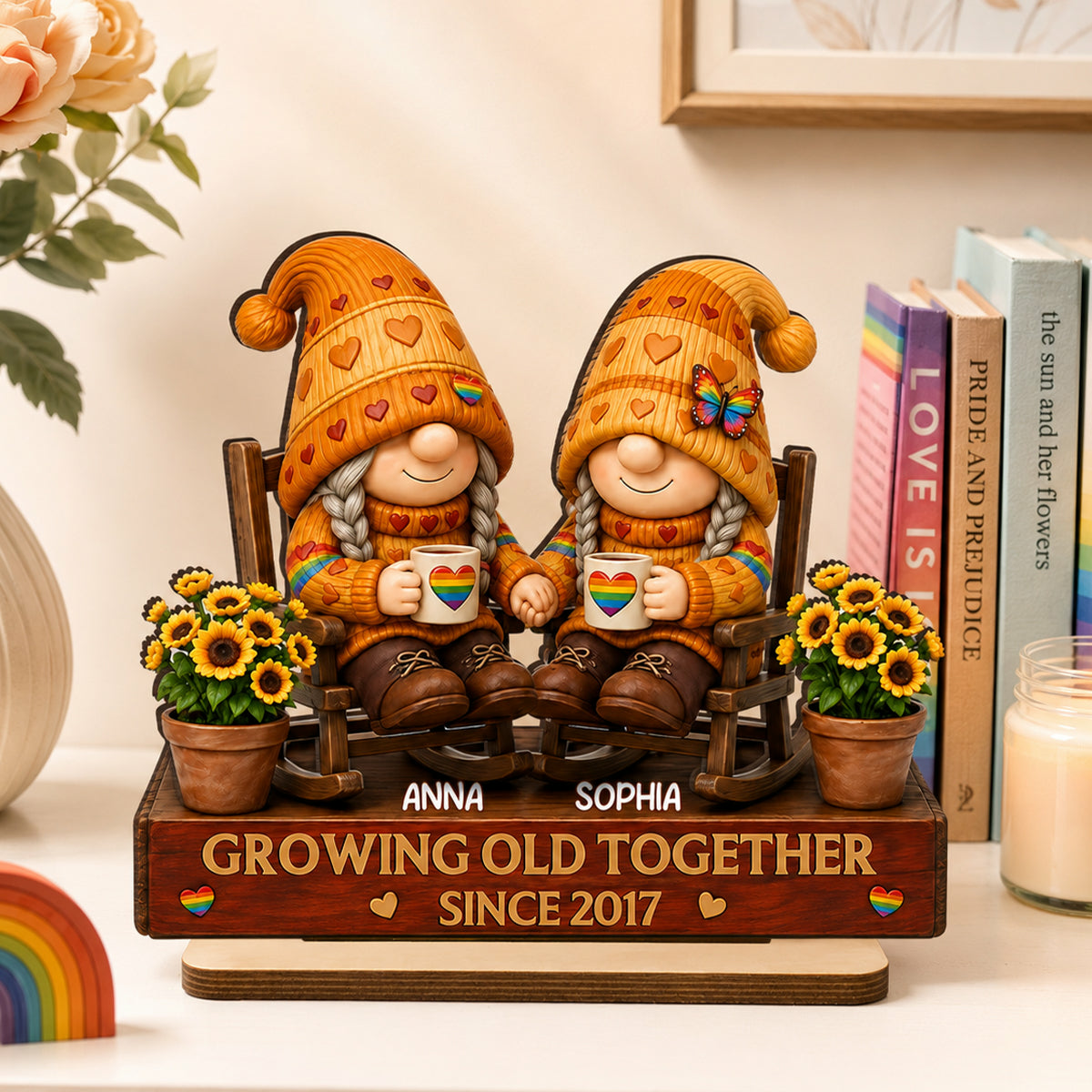 Happy Pride Month - Personalized LGBT Couple Growing Old Together Wooden Plaquepy of Personalized LGBTQ Proposal Plaque – Custom Proposal & Anniversary Gift For Couple