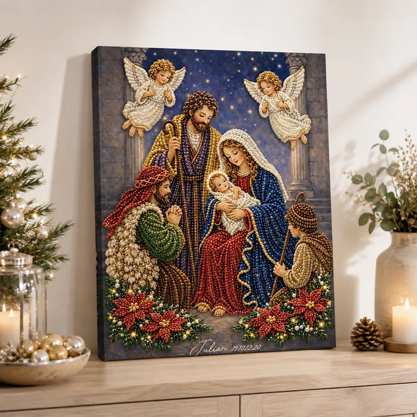 3D Pearl Art DIY Kit – Personalized Religious Canvas Wall Decor for Christian Home Decor & Gifts for Family and Believers