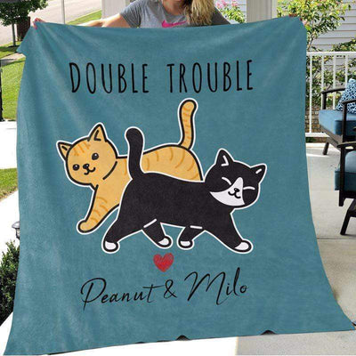Walking Cat Personalized Fleece Blanket