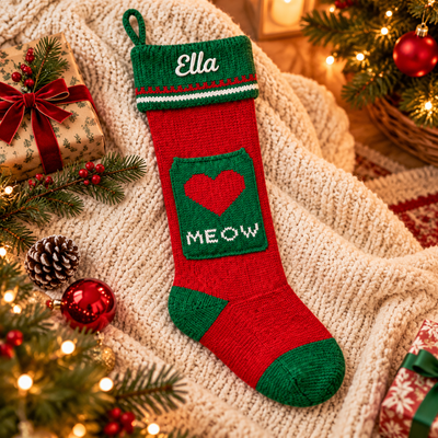 Personalized Christmas Stockings, Extra Large Cotton Stocking with Embroidered Name, Xmas Gift for Family, Kids