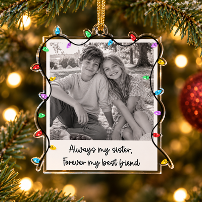 Custom Photo Vintage Old Polaroid - Friendship Gifts - Personalized Ornament
