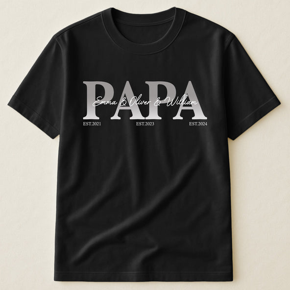 Papa, Daddy, Dad - Father's Day Gift With Kids' Names - Personalized Shirt