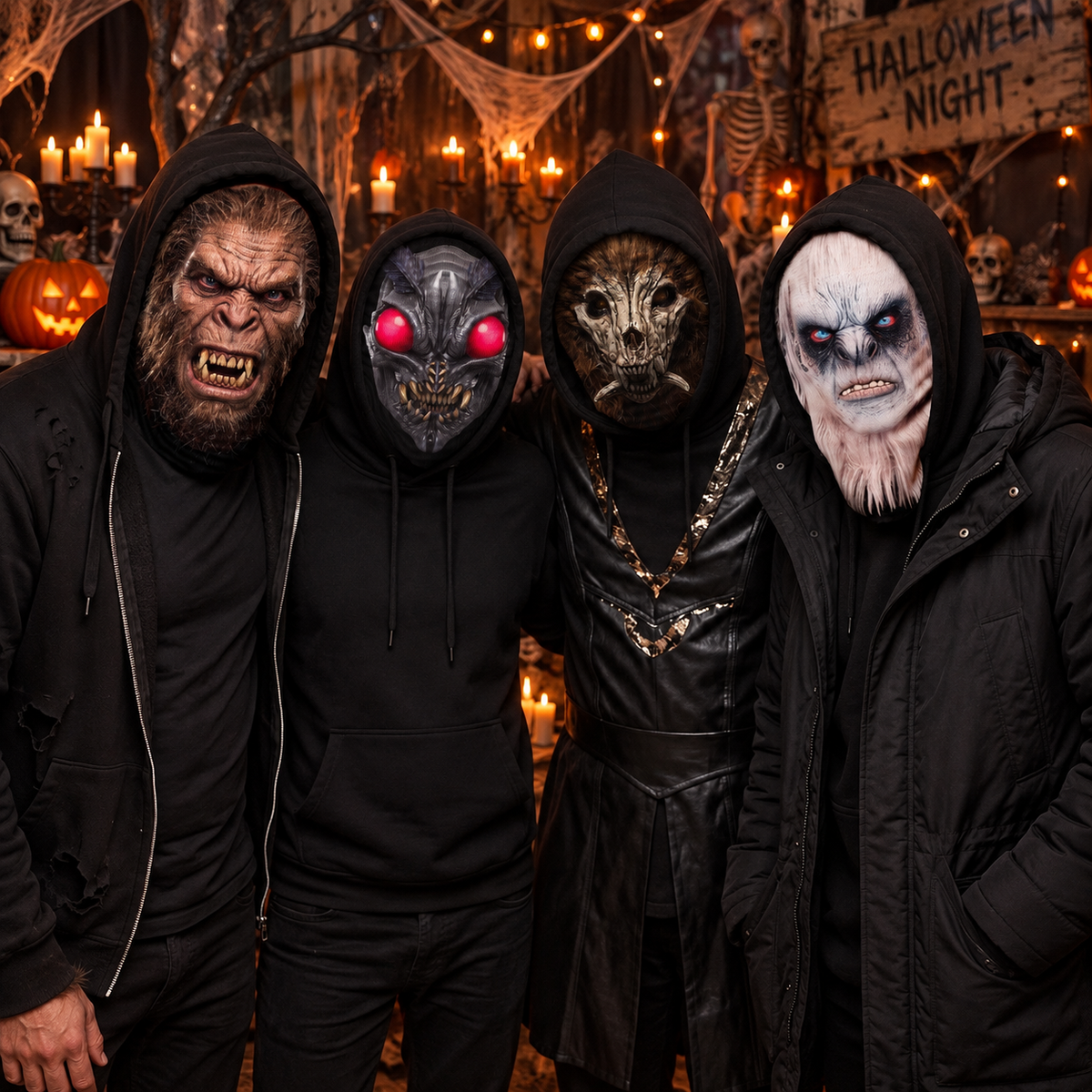 Scary Creature Full Face Balaclava, Custom Printed Cryptid Monster Mask, Halloween Cosplay Headwear for Party Costume