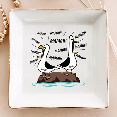 Seagull Mom Mom Mom - Personalized Jewelry Dish Funny Mother's Day Gift For Mom