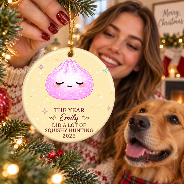 Cute Gift For Kids 2026 Cute Dumpling Squishy Hunter - Personalized Ornament