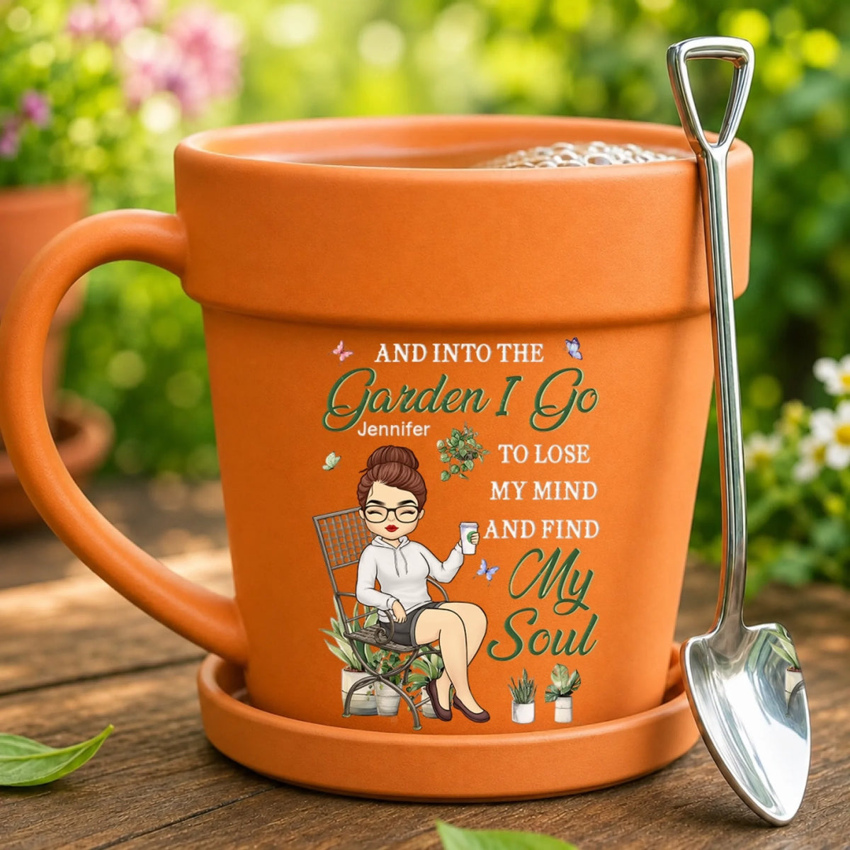 Custom Plant Pot Ceramic Mug - Personalized Garden Gifts For Gardeners - Lose Your Mind, Find Your Soul - Flower Pot Mug