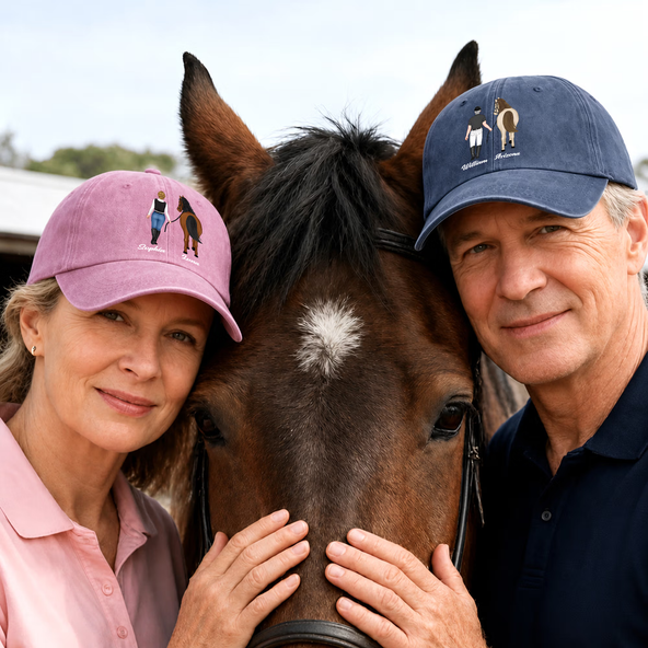 Personalized Cartoon Character Horse Back View Baseball Cap with Name Daily Wear Birthday Gift for Friends Horse Lovers
