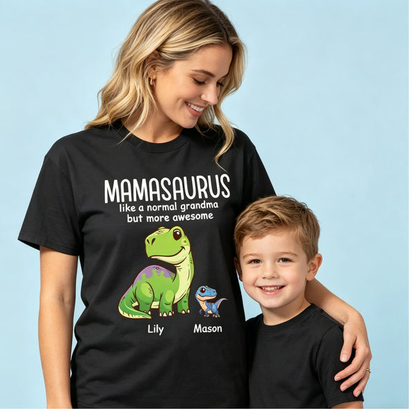 Mamasaurus Funny Dinosaur Mom Name Shirt – Custom Personalized Mother’s Day Gift