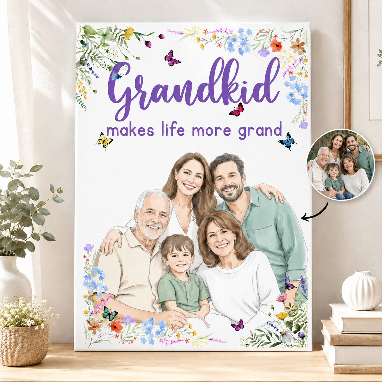Grandkids Make Life More Grand Watercolor - Personalized Poster