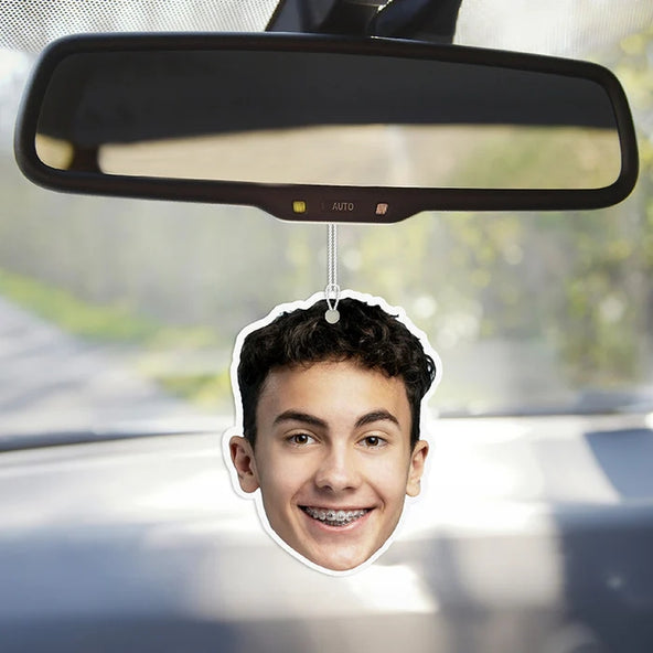 Personalized Father's Day Acrylic Car Hanger with Photo – Custom Double-Sided Die-Cut Car Mirror Ornament for Dad